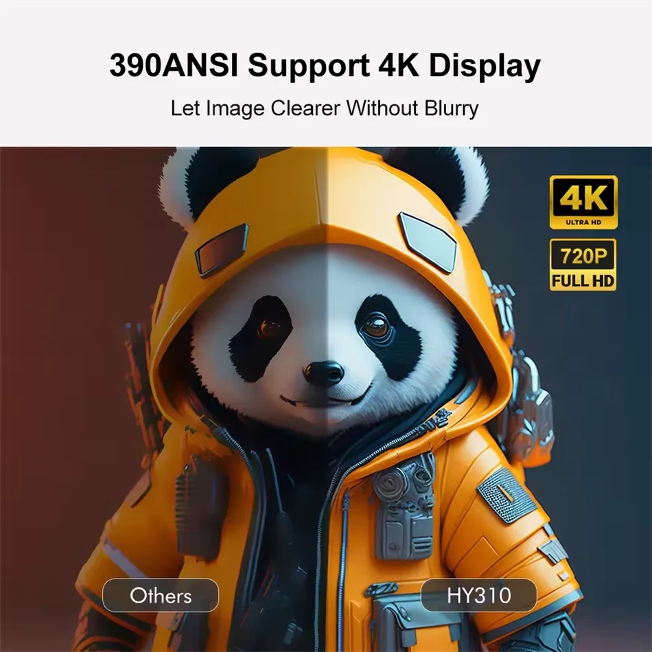 Proiettore nativo KaiAqua 360 °   Ruota 1080P Supporto nativo 4K Messa a fuoco automatica Smart portatile wireless Wifi 6 Android 13 Home Cinema TV