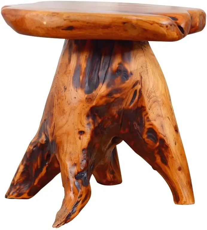 

Tree Stump Side Table Natural Edge Cedar Real Wood End Table,Small Wooden Mushroom Stool, Indoor/Outdoor