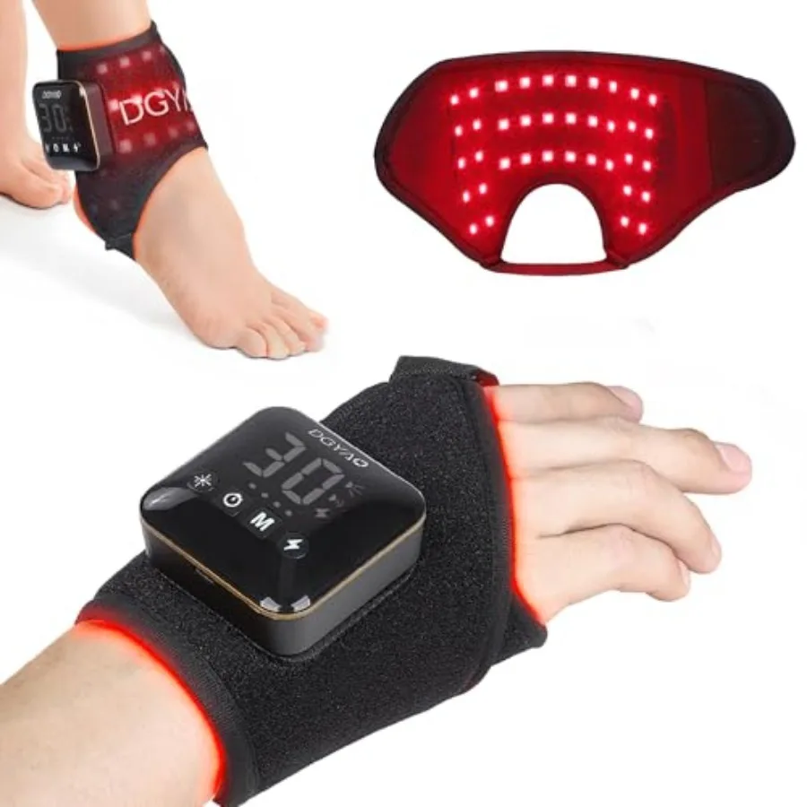 

4000mAh Cordless Red Light Therapy for Ankle, Portable Infrared Light Therapy for Wrists Light with 660nm and 850nm NIR Light,