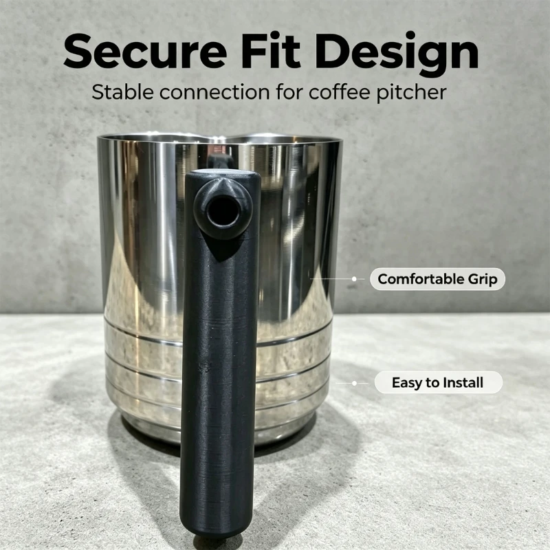 2-Pack Black Milk Pitcher Handles with Threaded Mounting Openings for ES601, ES655, and ES701 Coffee Systems with Listed Repair