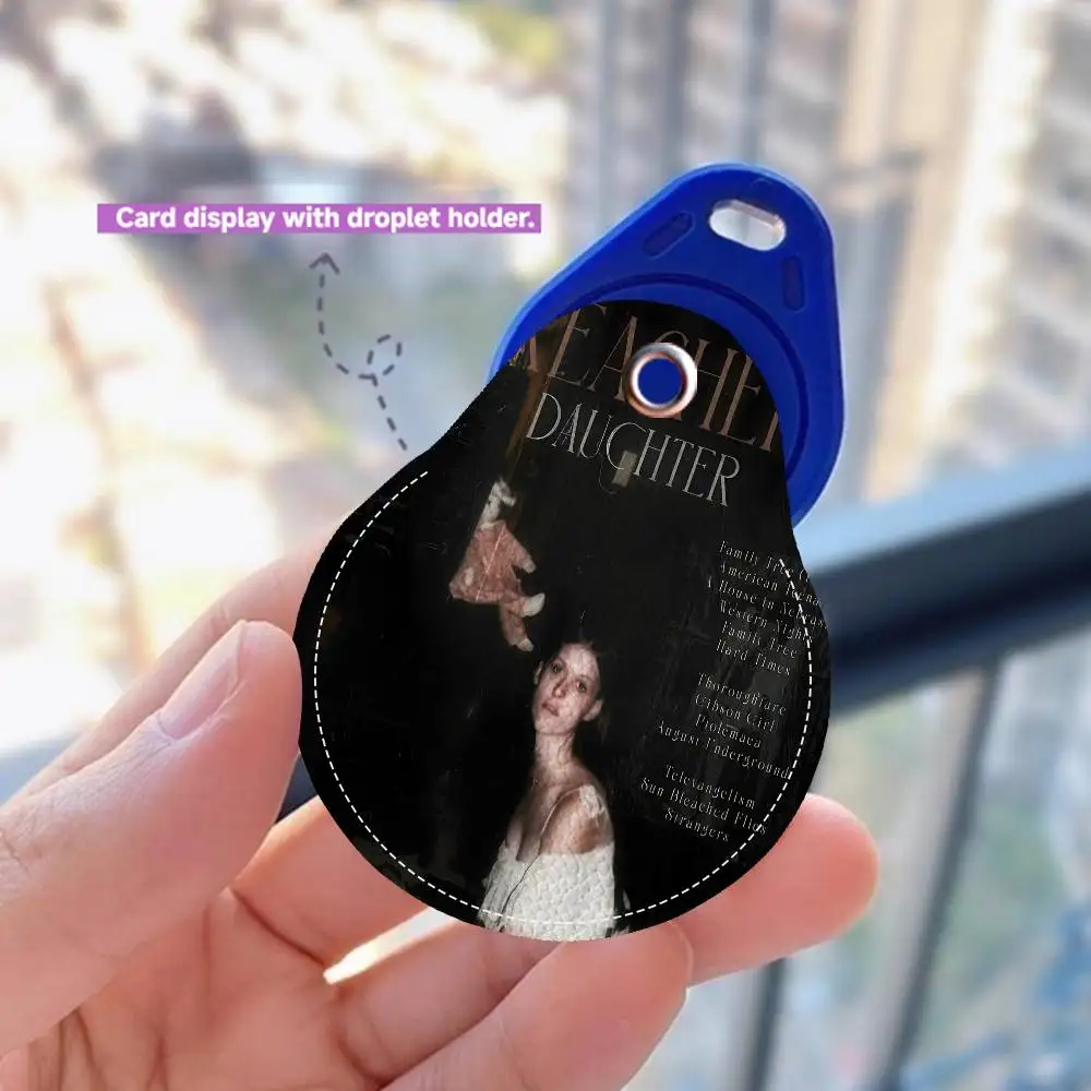 Singer E-Ethel Music Albums Cain PU Card Holder Keychain Key Ring Door Lock Access Tags Card Case Keychain Access Card Key