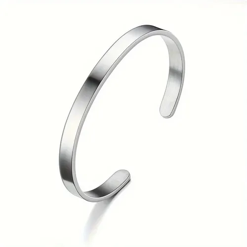 남성용 스테인레스 스틸 부드러운 오픈 팔찌, 심플한 C자형 팔찌, 맞춤형 패션
