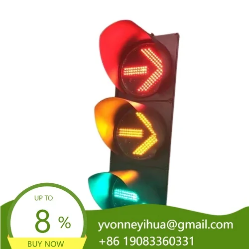 EN 12368 Certificate 200mm Red Amber Green Arrow LED Traffic Signal Head