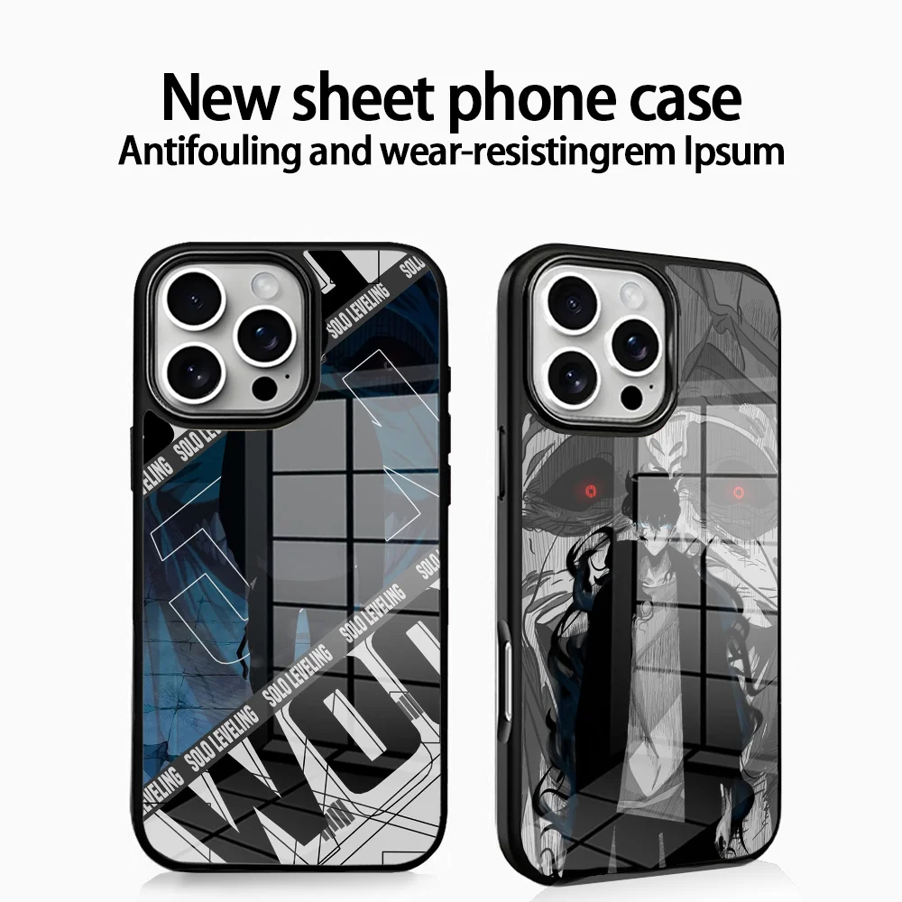 S-Solo-funda de teléfono con cara sonriente niveladora para IPhone16 15 14 13 12 11 Pro Xs Max Mini XR X 7 8 Plus, Funda dura con espejo de lujo