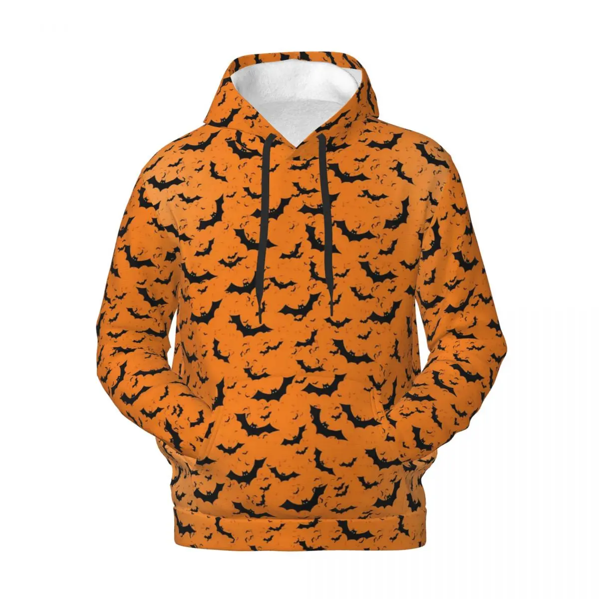 Halloween Bat Hoodies Autumn Orange And Black Street Fashion Hooded Sweatshirts Male Design Oversized Pullover Hoodie