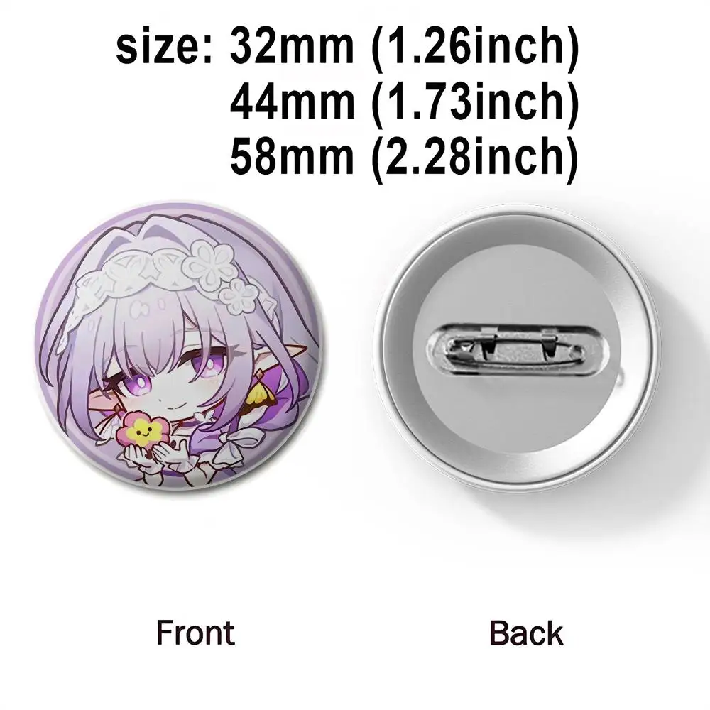 لعبة هونكاي إمباكت شارات لطيفة مستديرة رائعة شارة دبابيس دبابيس إبداعية للملابس قبعة ظهره إكسسوارات الهدايا