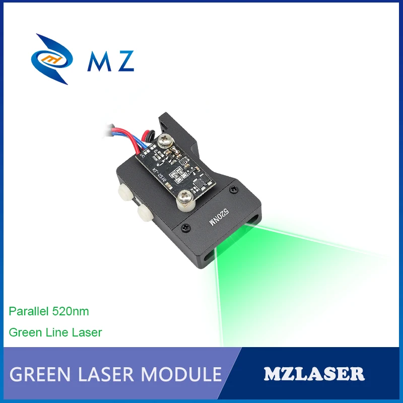 Green Line Laser Diode Module 520nm Low Divergence 10-60mW 5V Industrial Grade for Woodworking - Parallel Line Cutting Tool