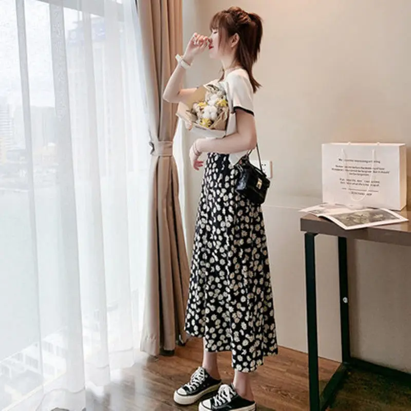 Strap Floral Printed Dress 2024 Summer Long Section of Loose Dress Woman Dress Vestido De Mujer Femme Robe