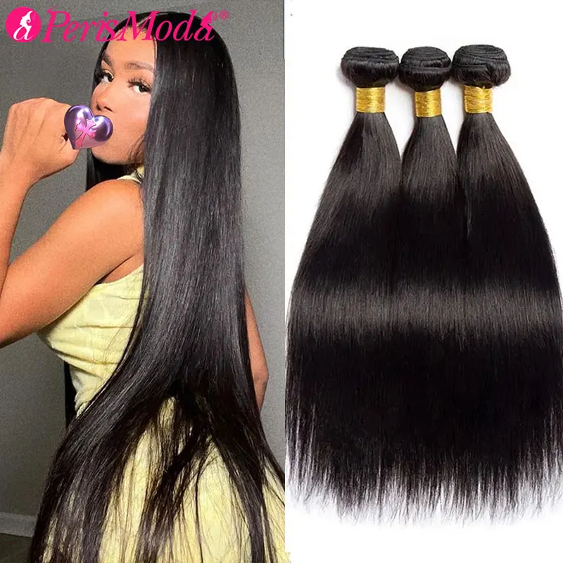 Straight Hair Brazilian Straight Human Hair Weave Bundles Natural Black 1/3/4 Piece 100% Human Hair Bundles Remy Hair Extensions