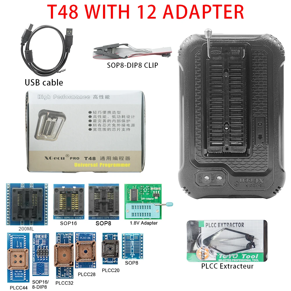 XGECU-adaptador Minipro T56, programador V12.67 Universal T48 programm Nand Flash AVR PIC Bios, calculadora de programación USB