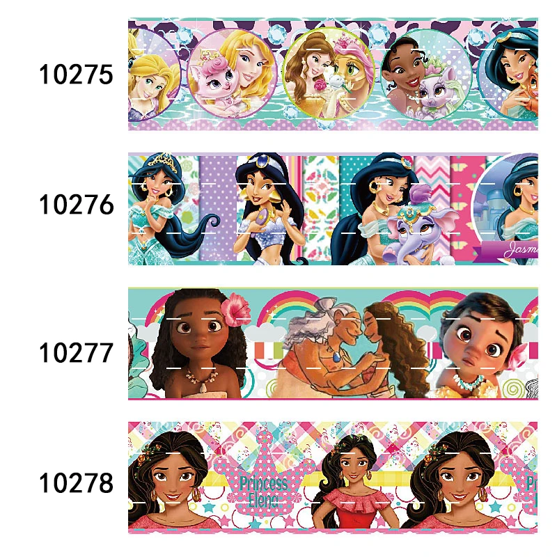 Disney Princess Printed Grosgrain Ribbon 25mm for Hairbows DIY 10yards Craft Supplies Handmade Materials