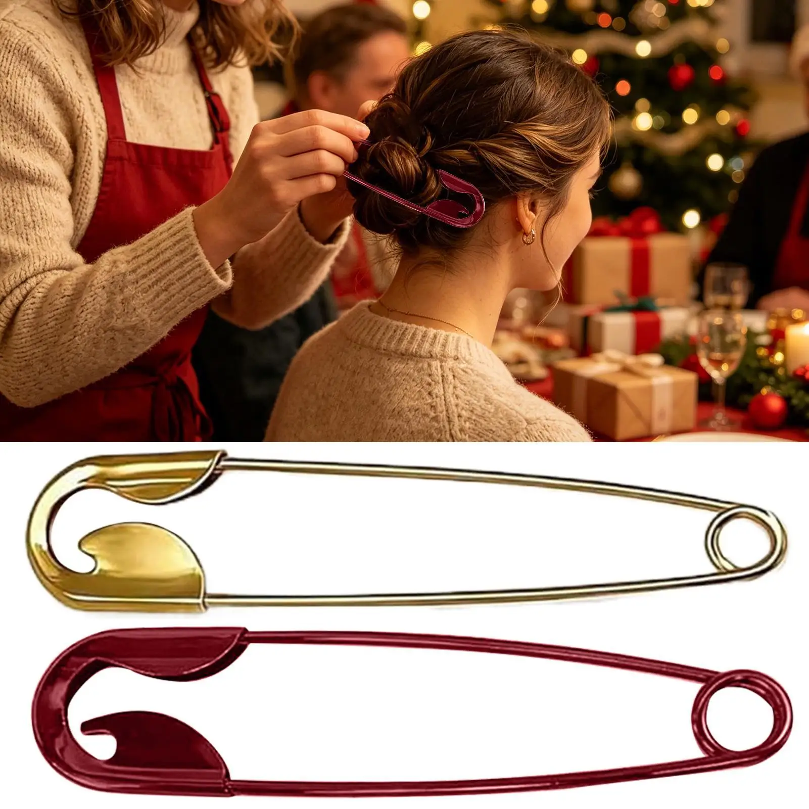 

Metal Brooch Shaped Hair Clips Fun Pin Design Thick Hair Pins for Buns Women Girls Daily Office Dance Styling