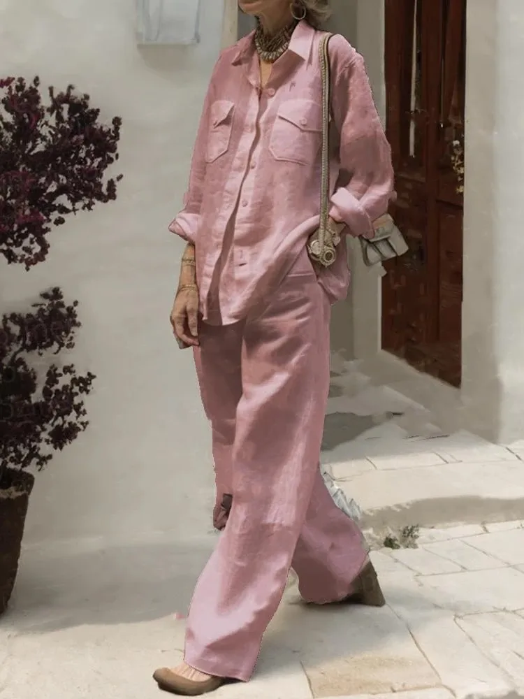 

Long Sve Свободный хлопковый комплект из йоги и брюк, женская модная удобная дышащая одежда, хлопковый костюм для молодых взрослых