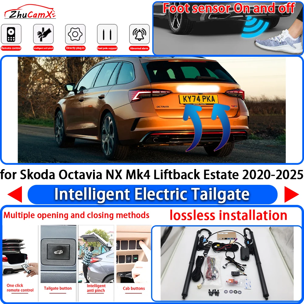 

ZhuCamX for Skoda Octavia NX Mk4 Liftback Estate 2020-2025 Power Liftgate Trunk Electric Suction Tailgate Tail Gate Lift Strut