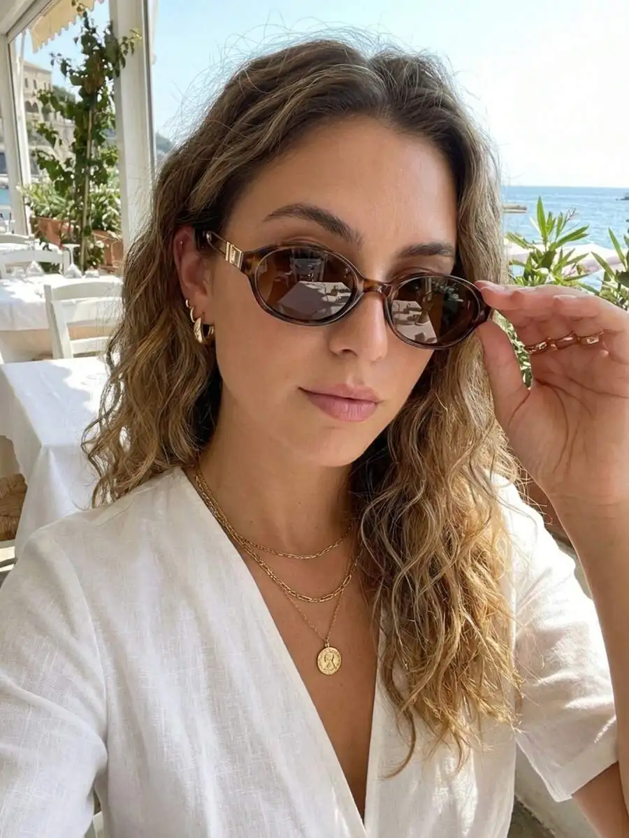 

Retro Oval Cat Eye Sunglasses For Women Fashion Beach Streetwear Accessory