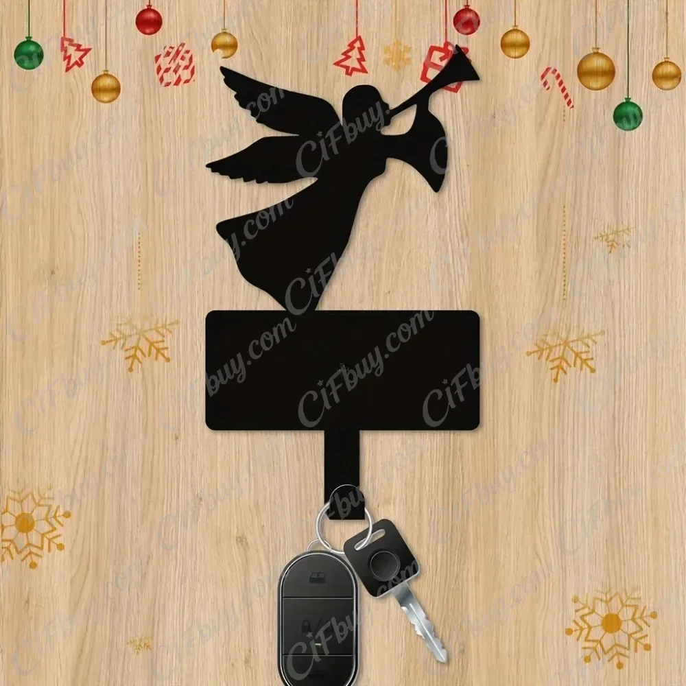 CIFbuy Metal Angel Wall Hook Iron Craft Key Holder Entryway Organizer Christmas Holiday Decor Accent Piece