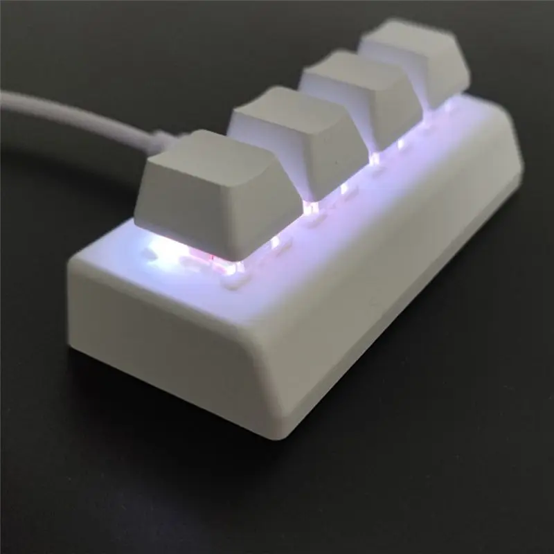 A53M-4 Keys Programmable Keypad Red Switch Ctrl C V Enter Mini Mechanical Keyboard Support NKRO For Gaming Office Durable Black