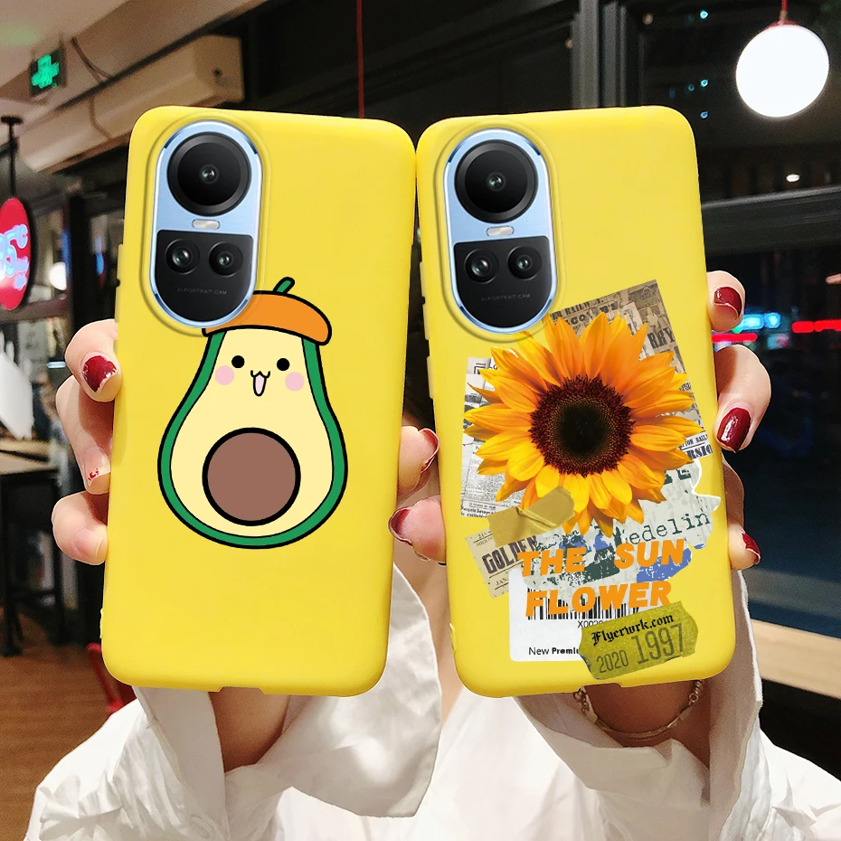 For OPPO Reno 10 Pro 5G Case CPH2525 Bumper Cute Cartoon Slim Soft TPU Protective Cover For OPPO Reno10 Pro Plus CPH2521 Funda