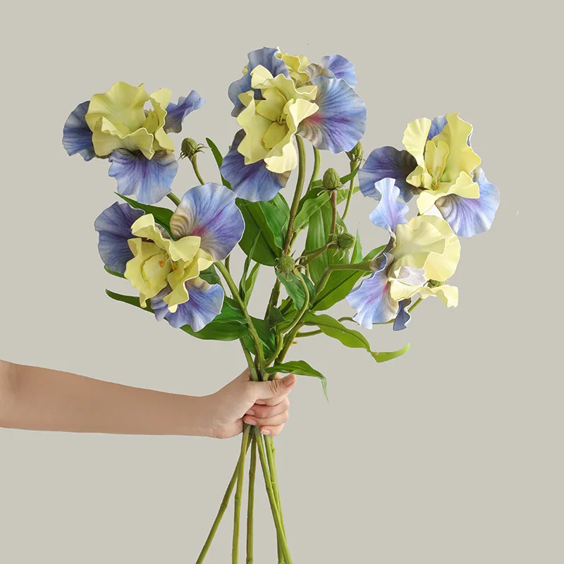 

75 см 3 головки искусственный цветок ириса ветка весенний свадебный декор украшение домашнего стола Flores шелковый искусственный цветок товары для вечеринок