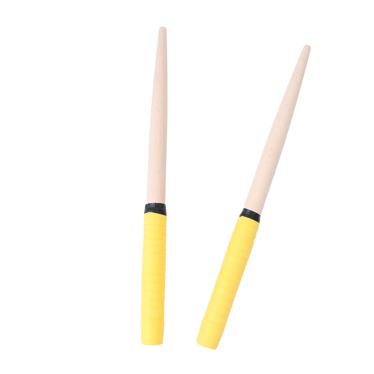 

1Pair Drumsticks Portable Lightweight Rubber Handle Wood Rods Professional Percussion Instruments 35x2cm Yellow