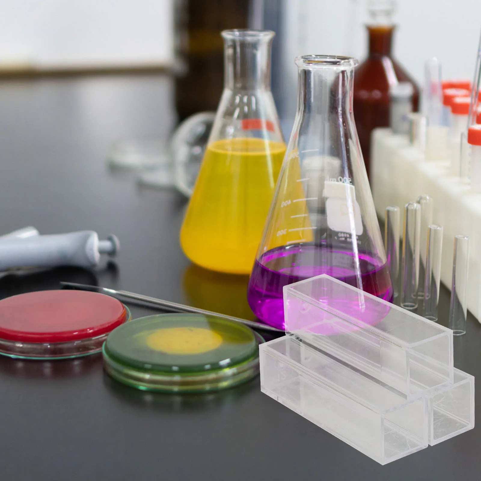 

10pcs Disposable Plastic Cuvette 4.5Ml Polystyrene Clear For Spectrophotometer Lab Use Standard Cuvette Teaching Equipment