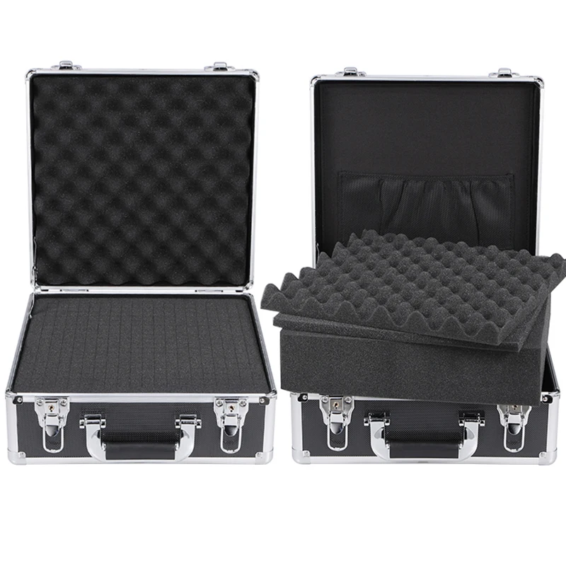 Aluminum Tool Case Suitcase Digital Lens Moistureproof Box Impact Resistant Toolbox Equipment SLR Camera Box With Pre-cut Foam