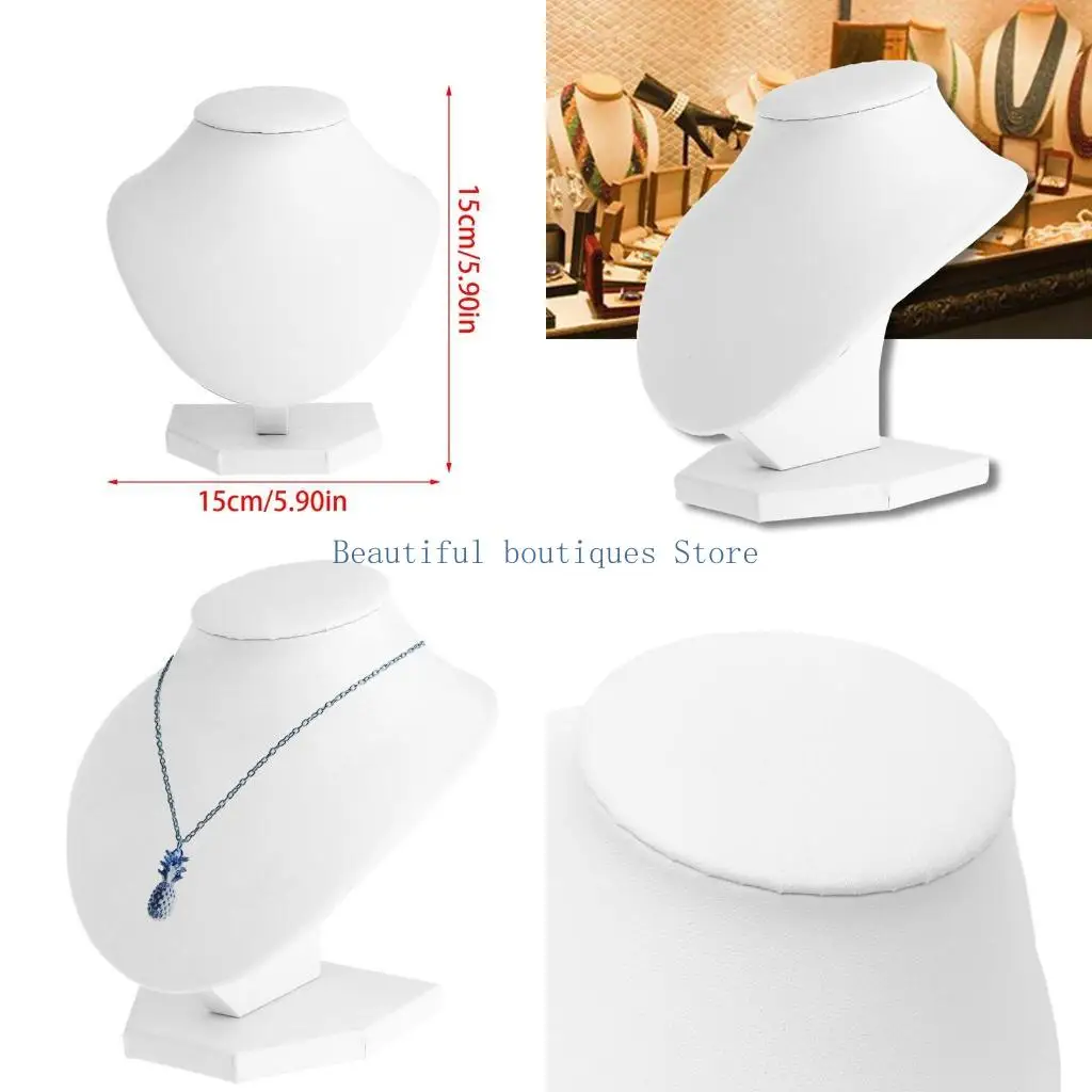 

U4LF Portrait Necklace Display Stand Mannequin Bust Holder Window Decorate Jewelry Display Shelf Decor & Presentation Stand
