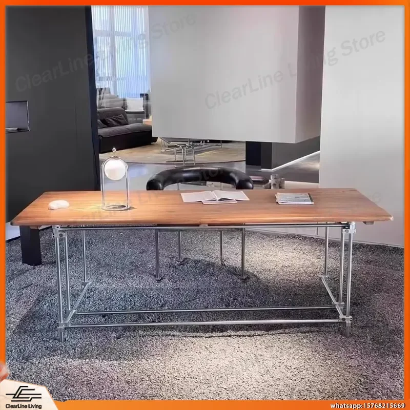 Ocean Board Desk Industrial Style Computer Desk for Home Office Study Room Dining Table Studio Conference Table Workstation