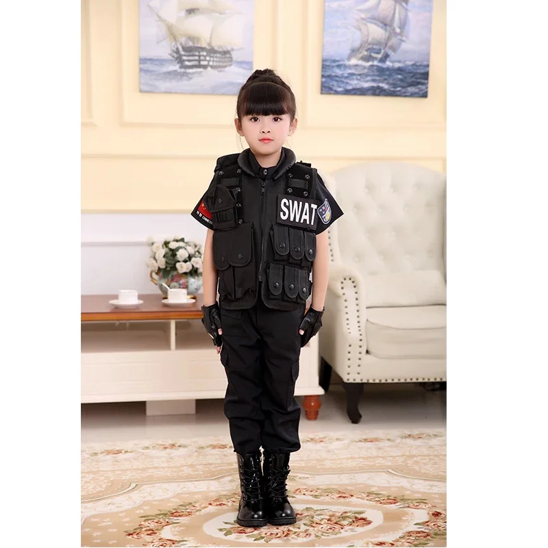 Children Hunting Military Tactical Army Vest Kids Airsoft Gear Combat Armor Uniform Boy Girl Swat Police Outdoor Costume