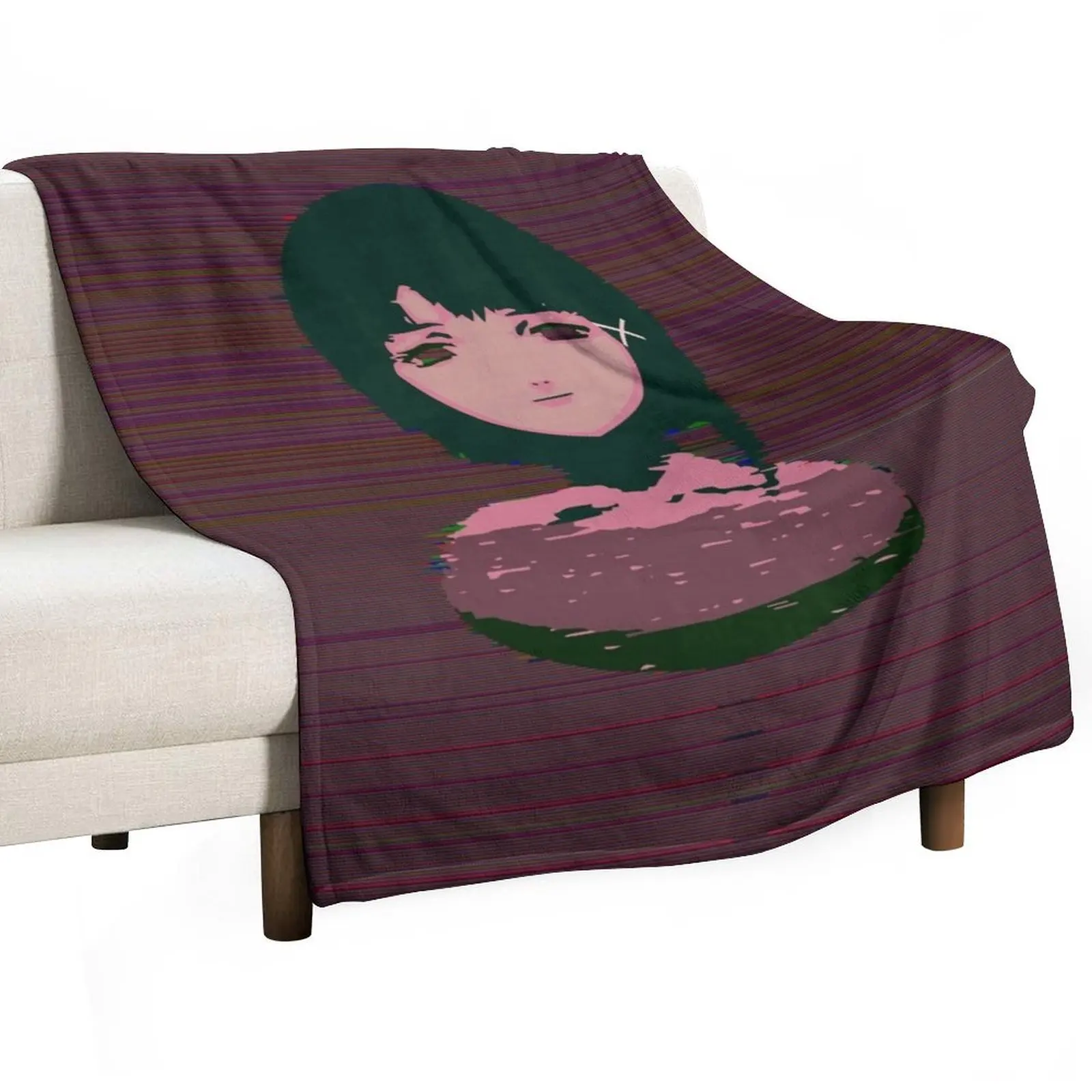 Serial Experiments Lain - Glitch Throw Blanket Thin Soft Big Blankets