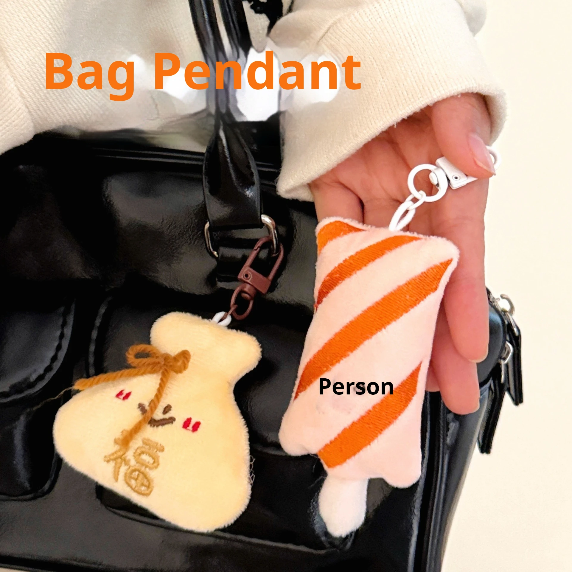 Kawaii Plush Oden Keychain Japanese Food Stuffed Doll Soft Mushroom Lucky Bag Pendant Bag Charm For Backpack Keyring Decoration