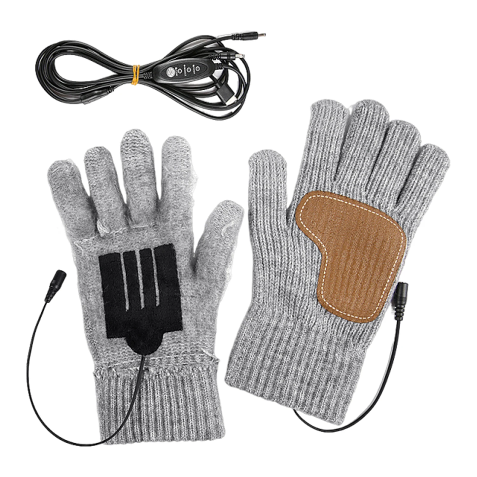 USB قفازات تسخين كهربائي يندبروف لمس جهاز تدفئة محمول ارتداء مقاومة قفازات تسخين جلدية ناعمة للتخييم في الهواء الطلق التنزه
