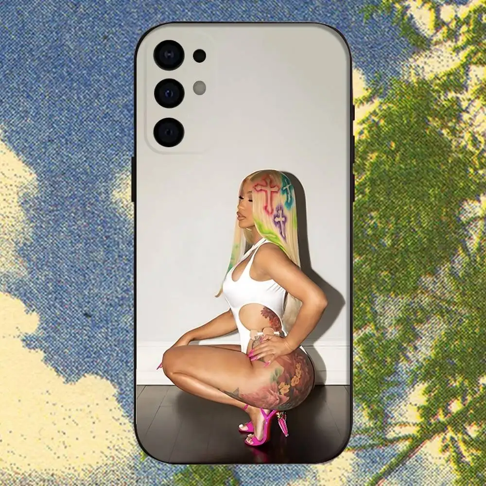 C-Cardi B Am I The D-Drama Phone Case For Samsung S 25,24,23,22,30,21,10,9,Ultra,Plus,Lite,FE,4,5G Black Soft Case #3