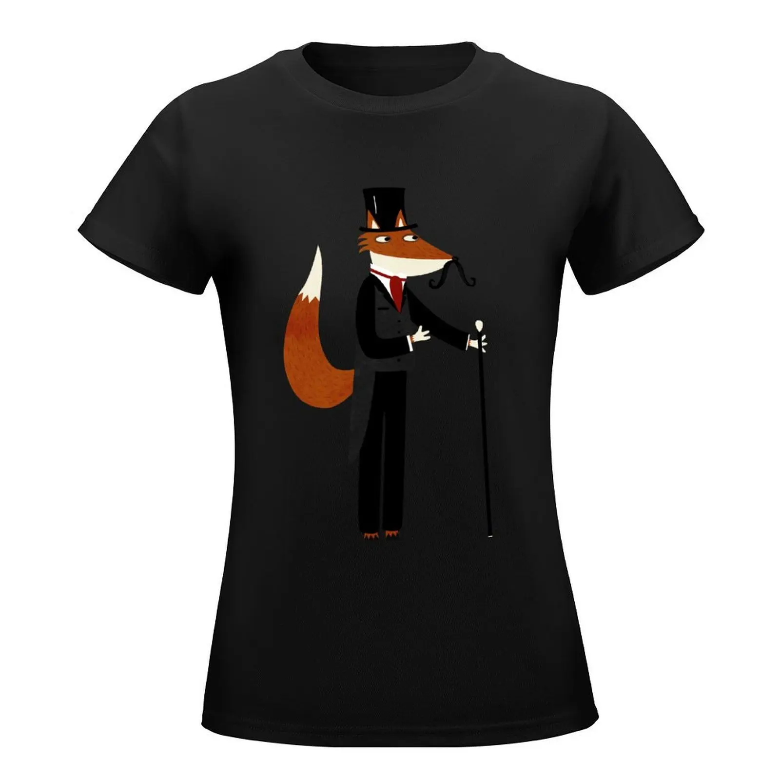 Gentleman Fox Takes a Stroll T-Shirt cute tops tops oversized t shirts for Women