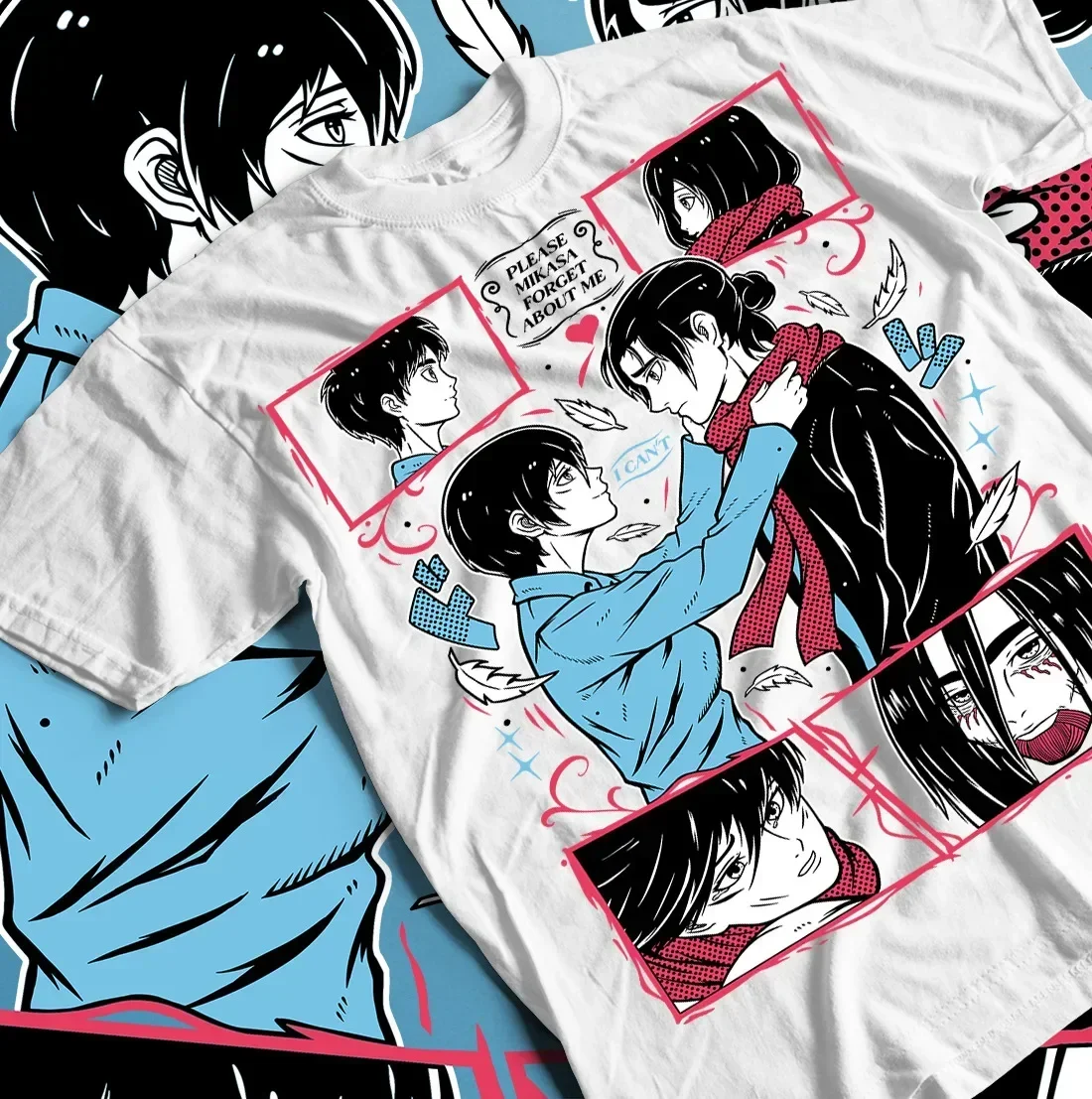 Eren and  T-Shirt Attack On Titan Girl Horror Anime AOT Shirt All Size