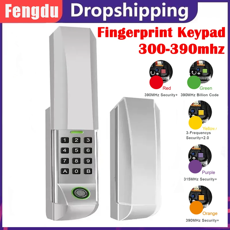 877MAX 377LM 977LM Wireless Entry Garage Door Opener 315/390MHz Remote Control  Fingerprint Keypad Gate Openers