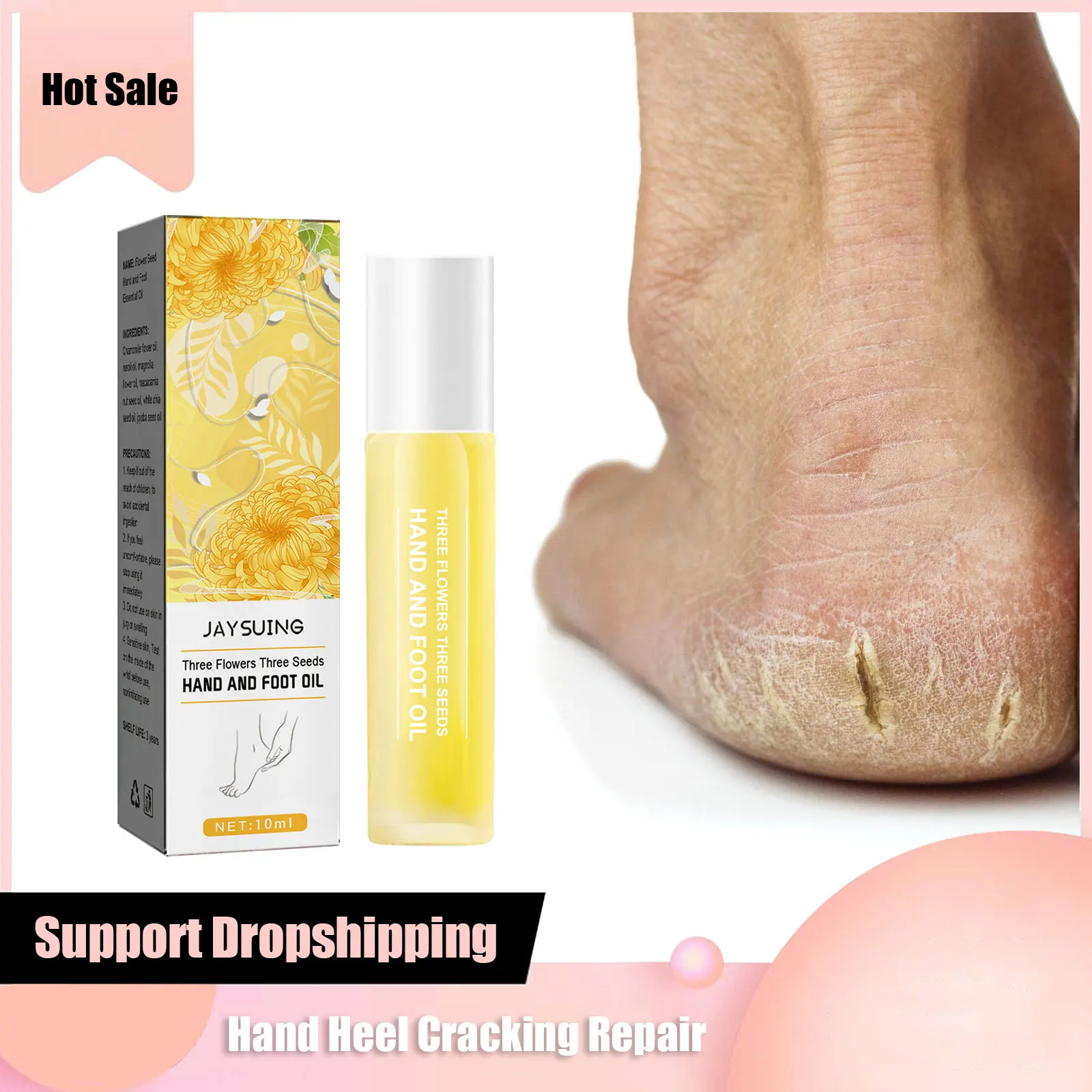 Heel Cracked Repair Oil Hand Foot Anti Drying Cracking Removal Dead Skin Exfoliation Moisturizing Softening Nourishing Feet Care