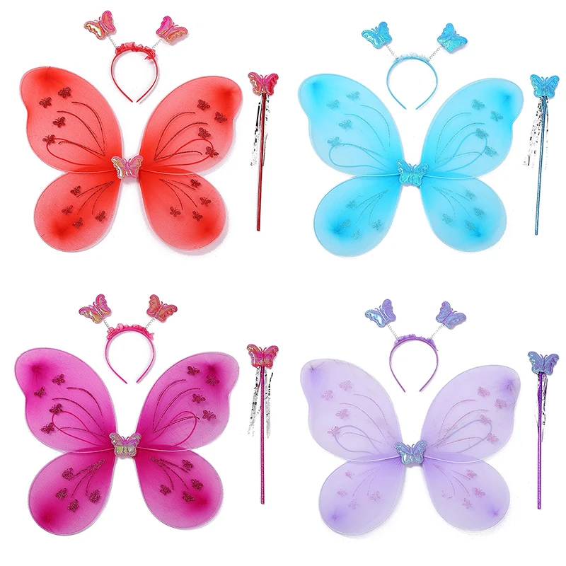 أجنحة بعصابة رأس على شكل فراشة للأطفال ، مستلزمات تصوير للبنات ، أصفر ، أخضر ، أرجواني ، وردي ، حكاية خرافية ، أطفال ، 1: #6
