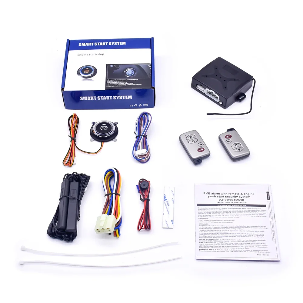 Car Accessories 2022 Auto Electronics DLS-9008 Remote Start PKE Keyless Entry Start Stop Car Alarms With Smart LCD Key