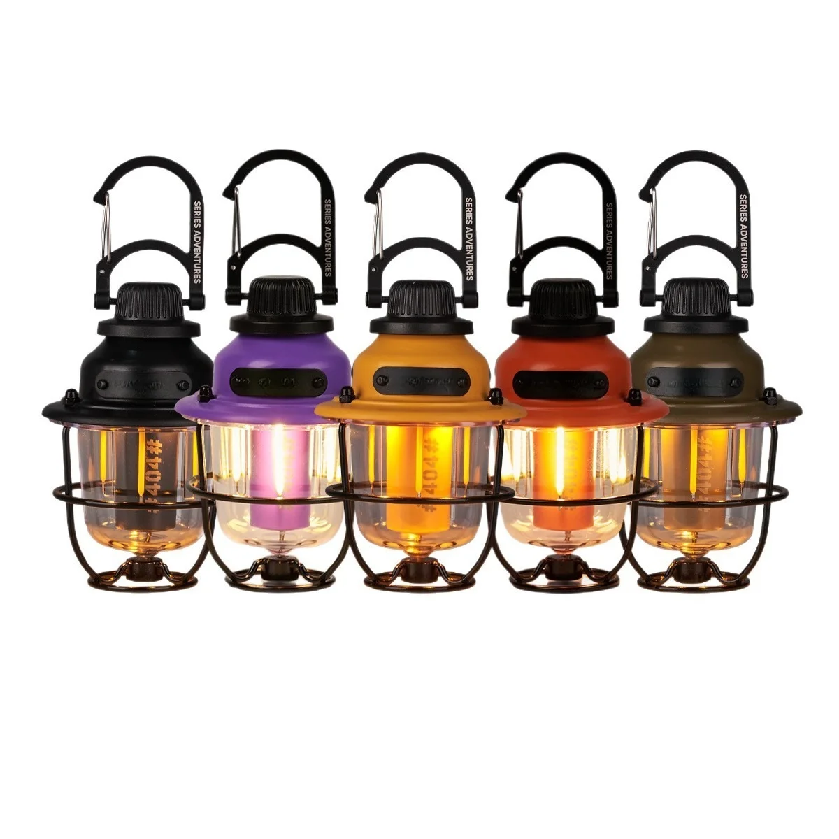 Hot Sale Multi-color Vintage USB Rechargeable Carabiner Pinecone Lamp for Camping Tent Decor Lantern