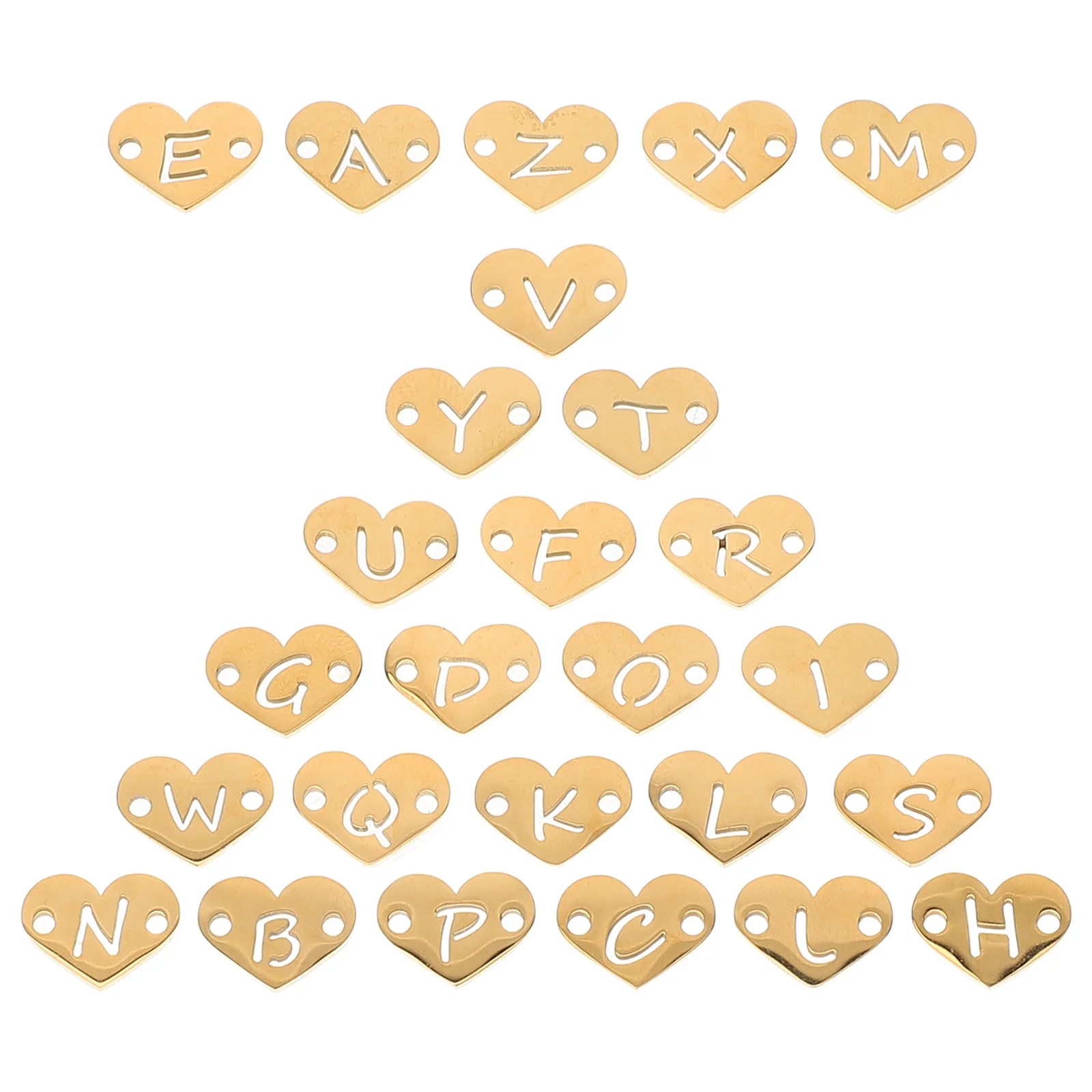 

26Pcs Hollow Letter Heart Charm Crafts Jewelry Making DIY Pendant for Necklace Bracelet Keychain Anklet Decor Accessory Gift