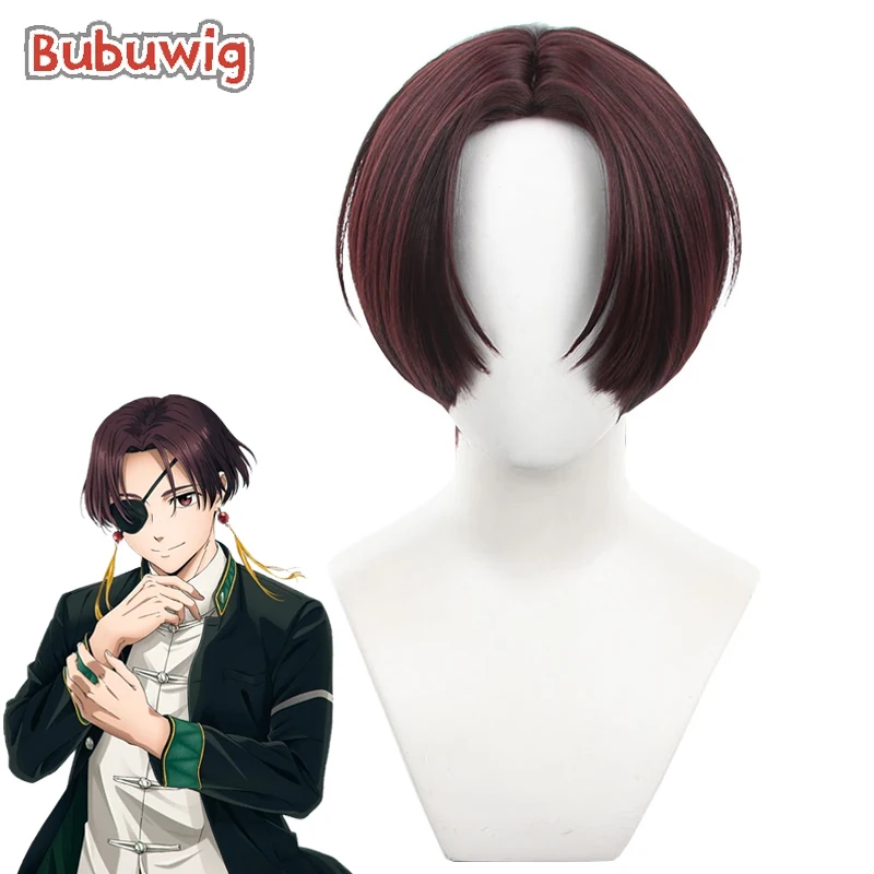 

Bubuwig Synthetic Hair Hayato Suō Cosplay Wigs Wind Breaker Hayato Suō 30cm Short Brown Mixed Red Party Cos Wig Heat Resistant