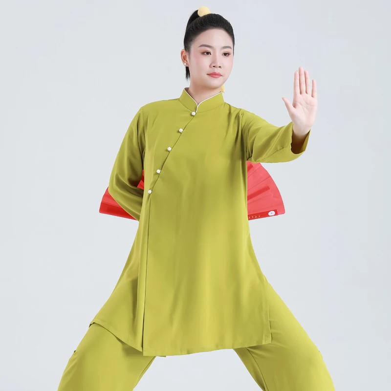 2025 New Women's Tai Chi Suit - Premium Cross Collar Baduanjin & Martial Arts Performance Set for Spring/Autumn