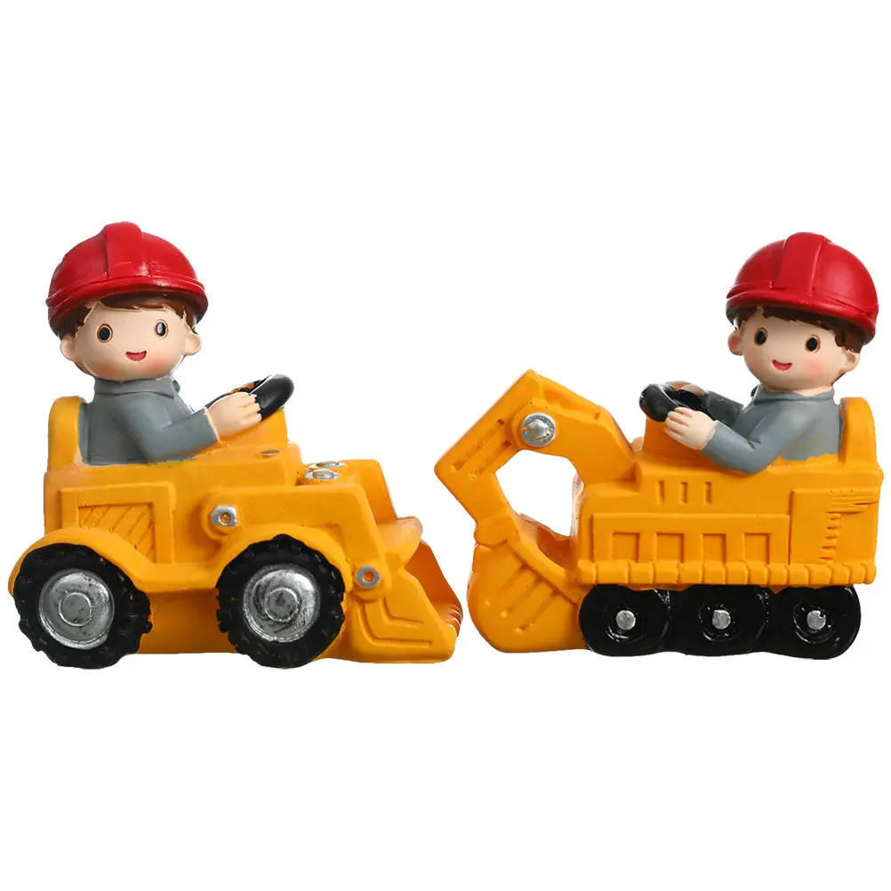 

2Pcs Engineering Car Cake Decoration Excavator Bulldozer Birthday Party Cake Ornaments Home Desktop Decor Home Decoration
