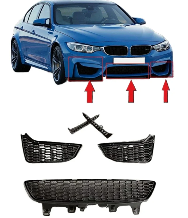

Front Bumper Lower Grill Left/ Right Fog Light Grille Trim for BMW F80 F82 F83 M3 M4 2014-2019