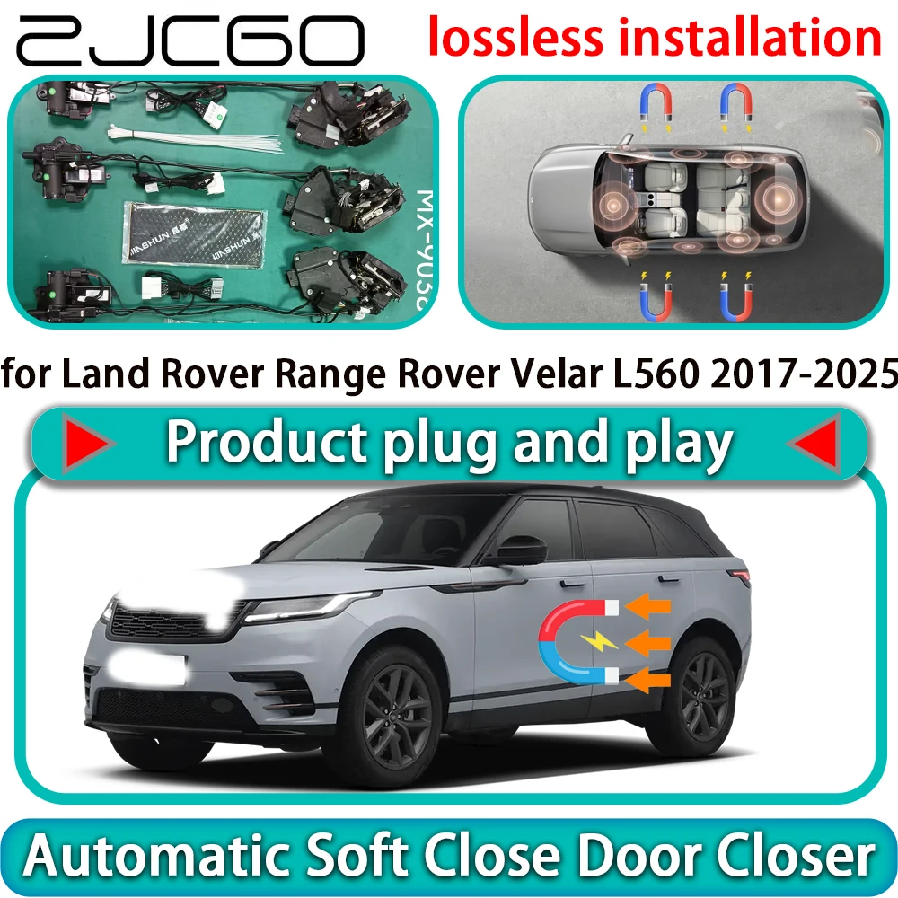 

ZJCGO for Land Rover Range Rover Velar L560 2017-2025 Auto Pull Soft Close Door Kit Power Latch Door Catch Soft Closing Assist