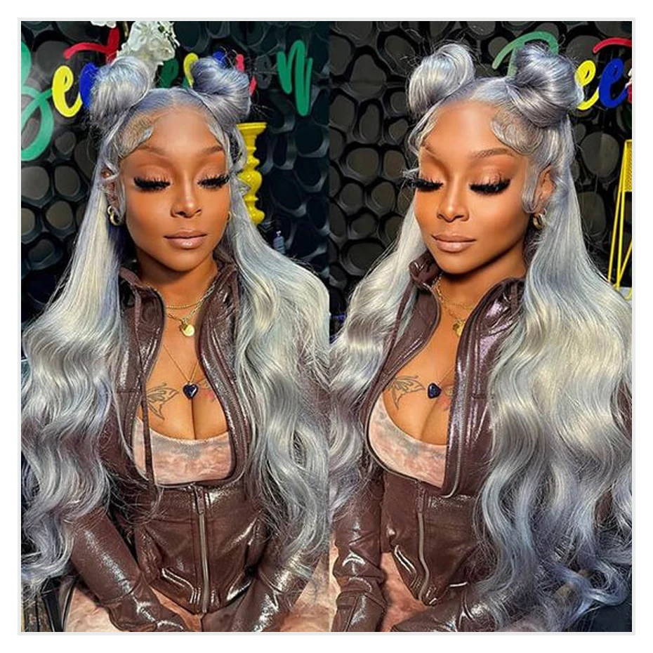 Grey Lace Fronts Wigs Human Hair 613 Hd Lace Frontal Wig 13x6 Vietnamese Raw Hair 30 40 Inch Body Wave Human Hair Wigs