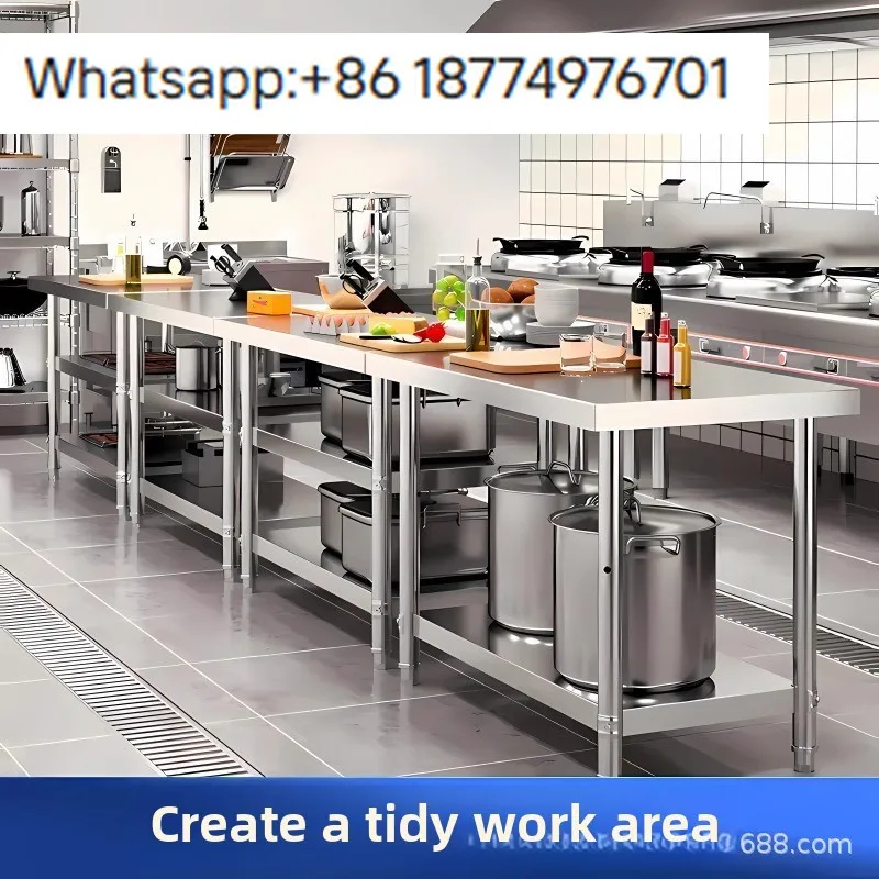 

Commercial Stainless Steel Workbench Hotel Restaurant Kitchen Chopping Board Employee Workshop Baking Table for Packing Table