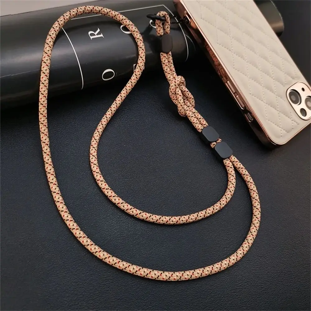 Adjustable Mobile Phone Lanyard Hand-woven Long Neck Phone Hanging Chain Nylon Dual-use Cellphone Straps Keys Keychains