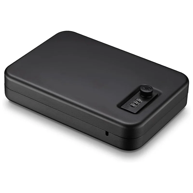 Gun Safe For Pistols, Solid Steel Pistol Safe, Small Handgun Lock Box With Combination Lock Portable Travel Handgun Safe-B12B